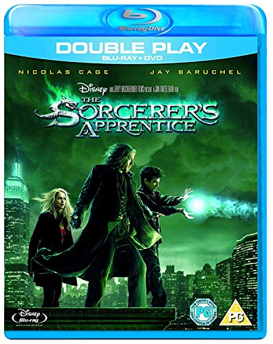 The Sorcerer's Apprentice" Blu-ray cover featuring Nicolas Cage and Jay Baruchel.