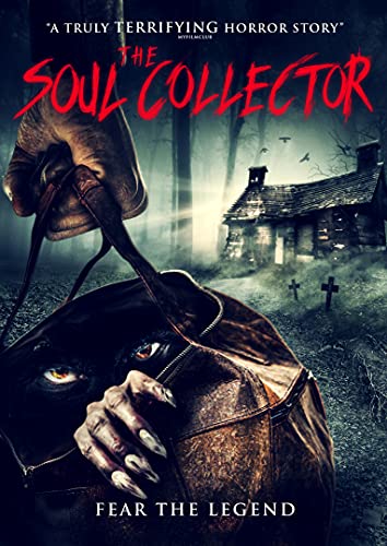 Dark figure in leather mask with house and graveyard in background on DVD cover.