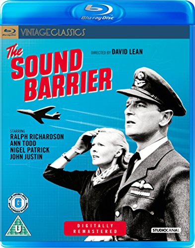 Blu-ray cover for "The Sound Barrier" featuring pilots and a plane.