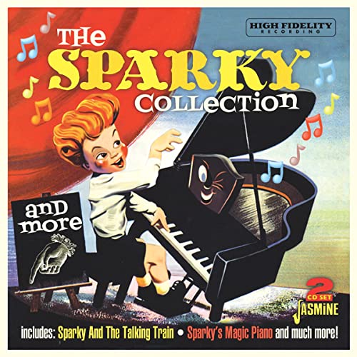 CD cover for "The Sparky Collection & More" featuring cartoon boy and piano.
