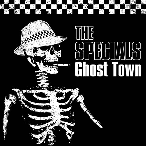 Black and white album cover featuring a skeleton smoking a cigarette.