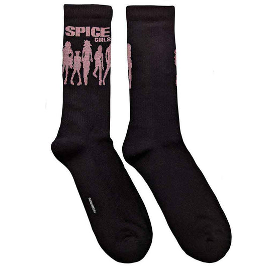 Ankle socks featuring black silhouettes of the Spice Girls, UK size 7-11.