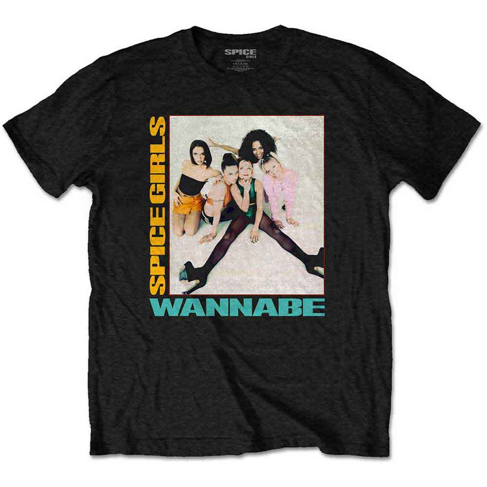 Black t-shirt with “Wannabe” Spice Girls logo, size XX-Large.