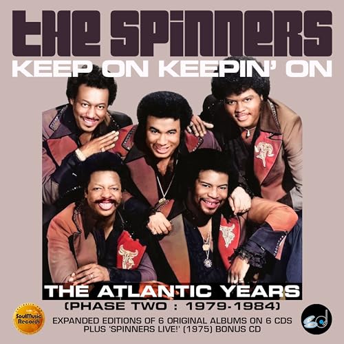 The Spinners album cover, featuring five smiling men in 1970s attire.