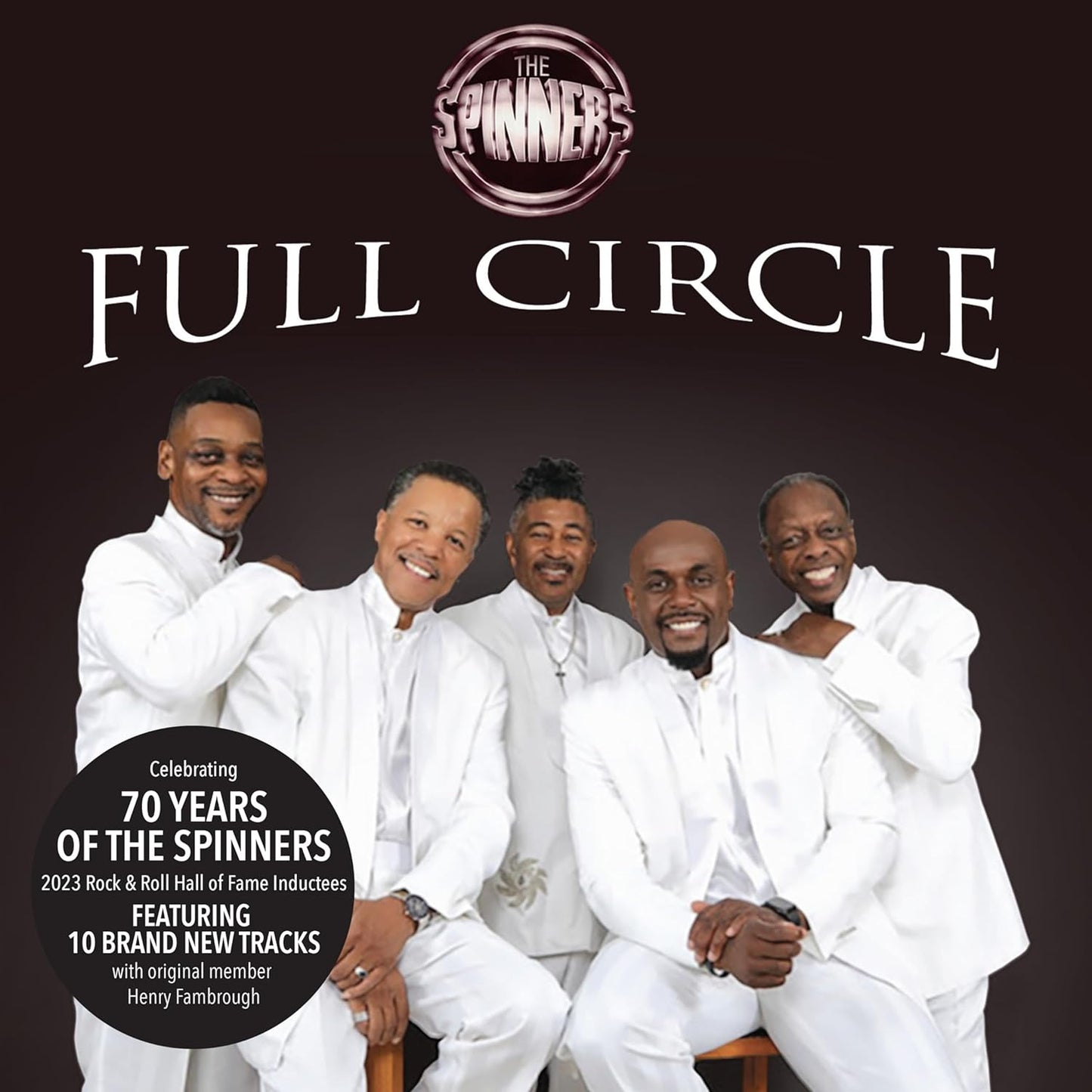 CD case for The Spinners album Full Circle with cover art and barcode.