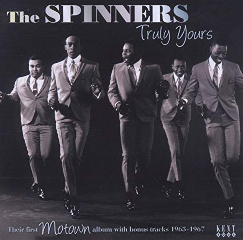 CD cover for The Spinners’ “Truly Yours” album, featuring the group in suits.