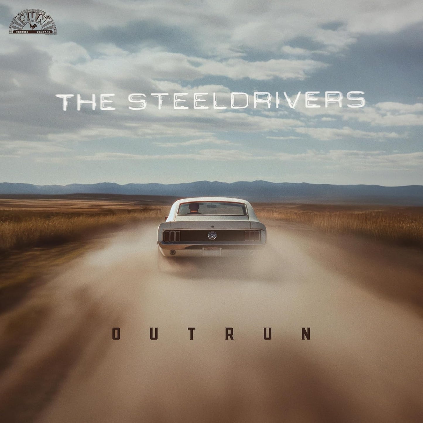 CD cover for The Steeldrivers’ “Outrun” featuring a car on a dirt road.