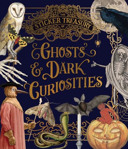 Sticker book cover featuring ghosts, skeletons, and other dark imagery.