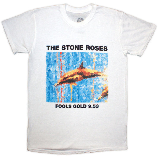 White t-shirt with "Fools Gold" and The Stone Roses branding, size XX-Large.