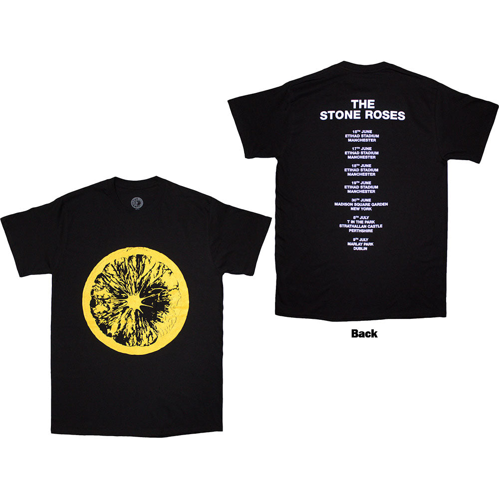 Black unisex t-shirt with Stone Roses tour 2016 back print, size XX-Large.