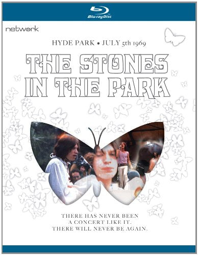Blu-ray cover for "The Stones In The Park" with band members and butterflies.