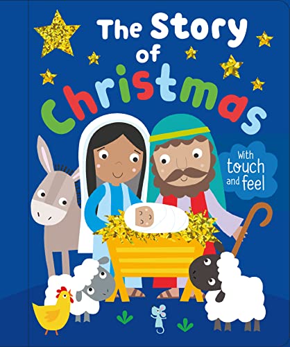 Book cover depicting the Nativity scene with touch and feel elements.