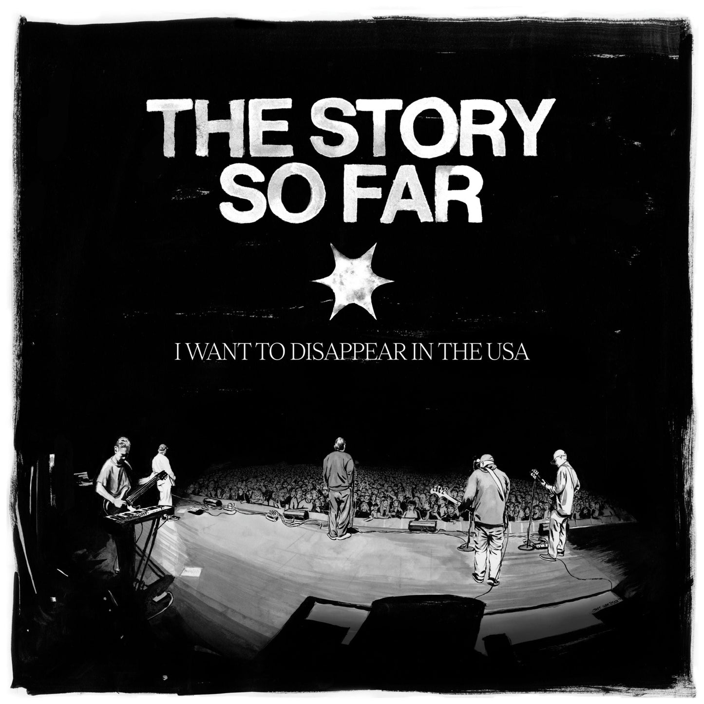Vinyl album cover for The Story So Far, featuring a band and crowd.