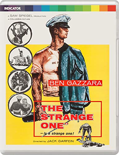 Blu-ray cover for "The Strange One" featuring a man in uniform and film stills.
