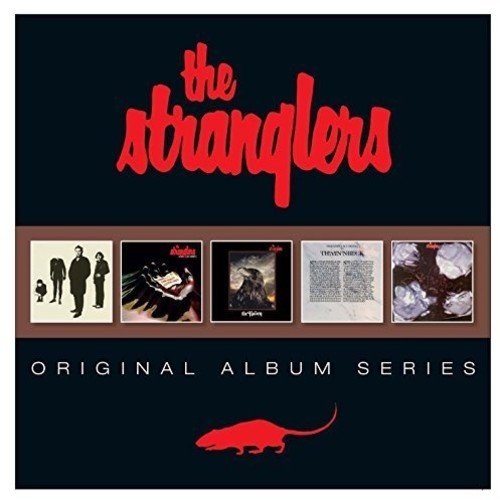 "The Stranglers Original Album Series" CD cover with five album covers and red rat logo.