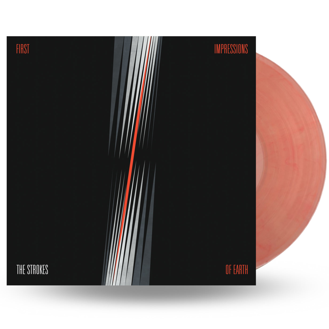 The Strokes “First Impressions of Earth” red vinyl record album cover.