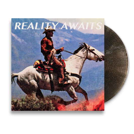 The Strokes "Reality Awaits" vinyl record with cowboy on horseback cover.