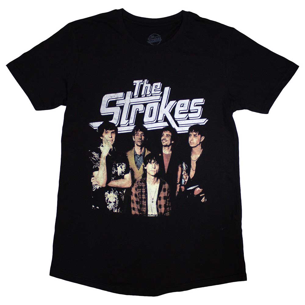 Black t-shirt featuring a photo of the band The Strokes, size XX-Large.