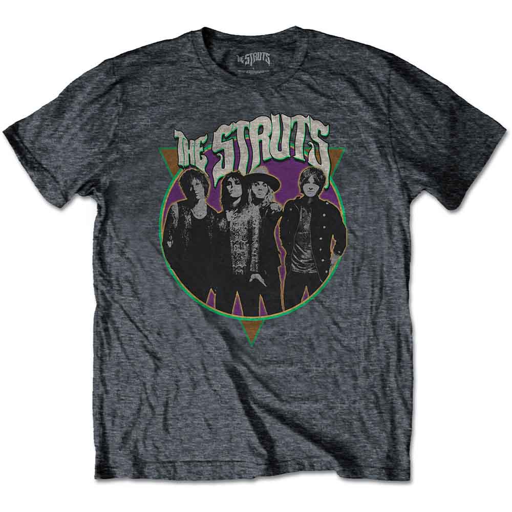 Dark heather t-shirt with a circular graphic of band The Struts.