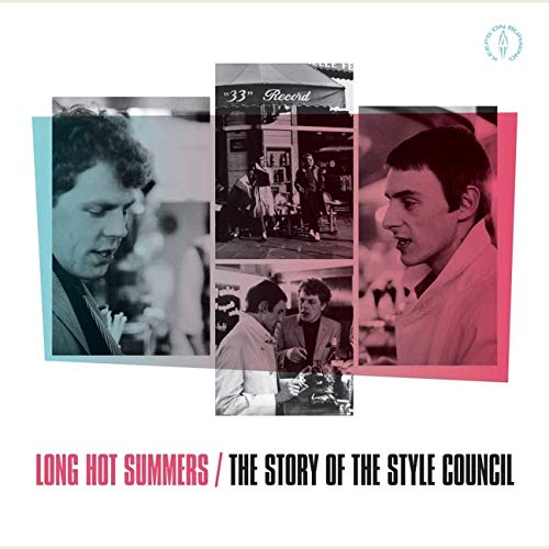 Album cover for The Style Council’s “Long Hot Summers” with band portraits.