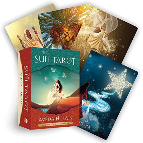 The Sufi Tarot box and several tarot cards featuring mystical and spiritual illustrations.