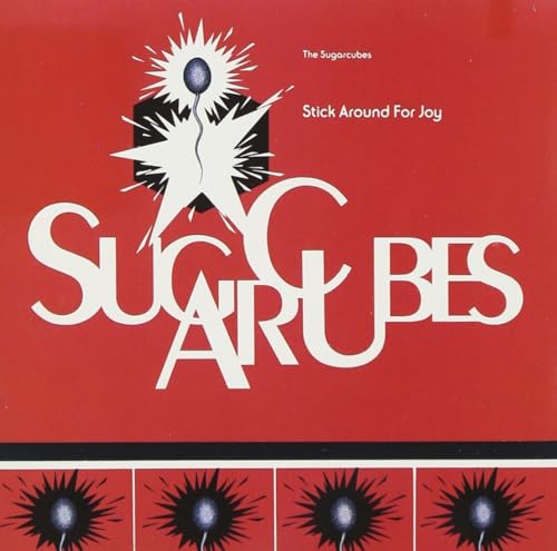 The Sugarcubes album cover, red background, white text, starburst graphic.