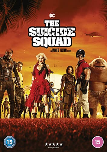 The Suicide Squad DVD cover featuring a group of costumed characters.