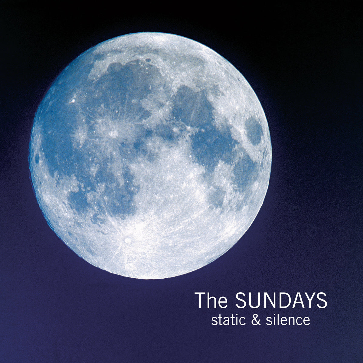 Album cover for The Sundays’ “Static & Silence” featuring a full moon.