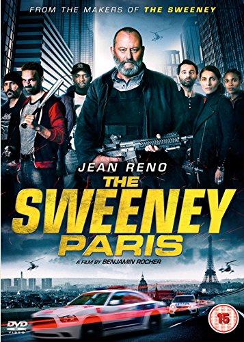 “The Sweeney: Paris” DVD cover featuring Jean Reno and a police chase scene.