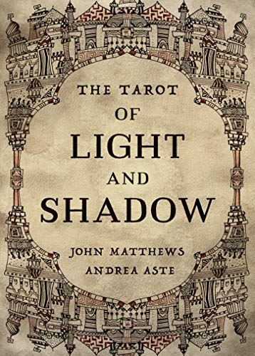 Book cover for The Tarot of Light and Shadow with intricate architectural border illustration.