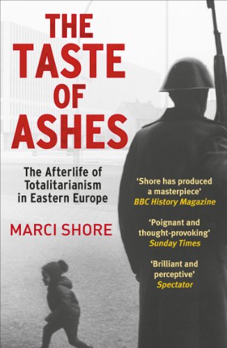 Book cover: soldier with rifle, child running, red title "The Taste of Ashes".