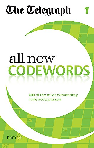 "Book cover with green grid pattern, white circle, and 'The Telegraph Codewords' text."