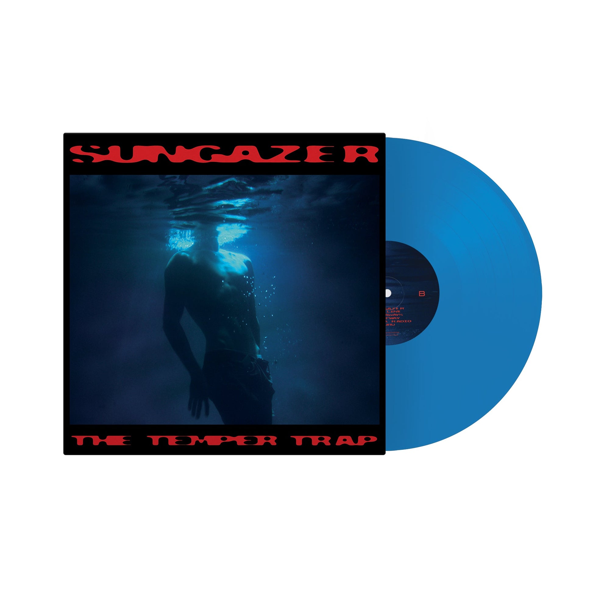 Blue vinyl LP of The Temper Trap’s “Sungazer” with underwater cover art.