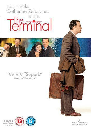 DVD cover for "The Terminal" featuring Tom Hanks and Catherine Zeta-Jones.