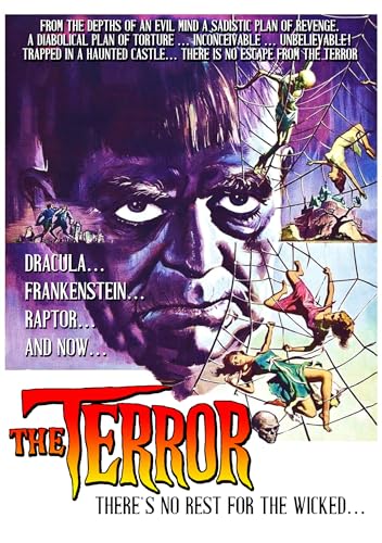 The Terror" DVD cover featuring a large, menacing face and monster imagery.