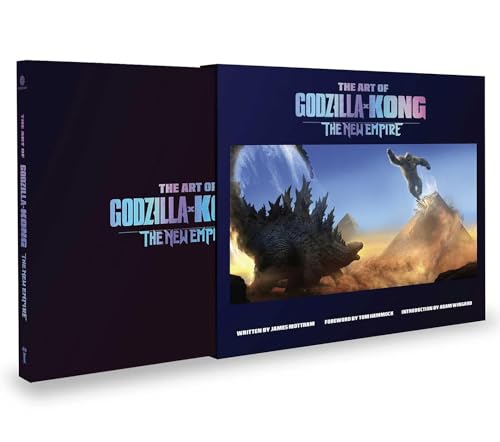 Book cover for "The Art of Godzilla x Kong: The New Empire" featuring monsters.