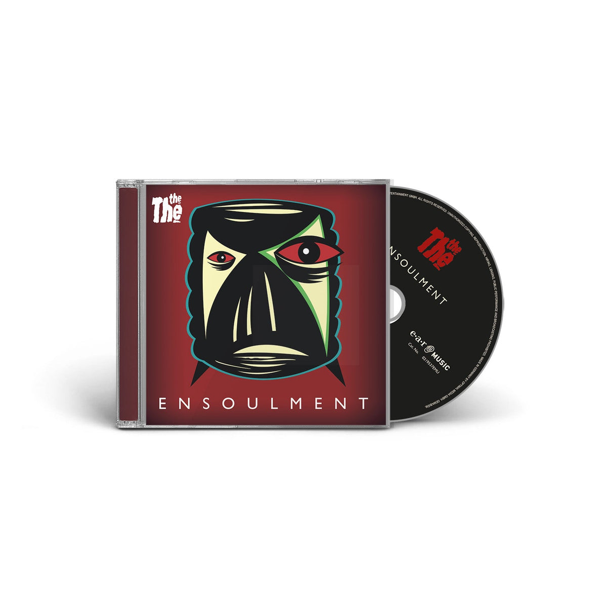 CD case for The The’s “Ensoulment” album, featuring a red mask illustration.