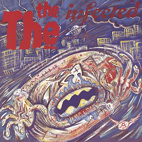 Album cover for The The’s “Infected” featuring surreal, painted imagery.