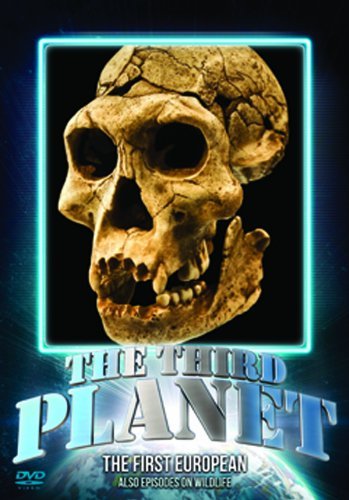 DVD cover featuring a fossilized human skull inside a glowing blue neon frame.