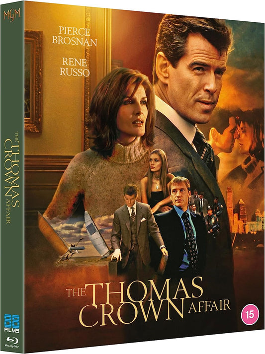 "The Thomas Crown Affair" Blu-ray case featuring Pierce Brosnan and Rene Russo.