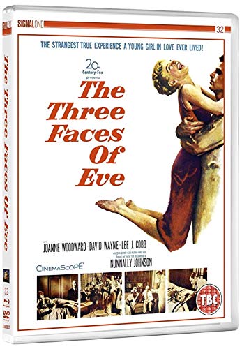 Blu-ray cover for "The Three Faces of Eve" featuring a couple embracing.