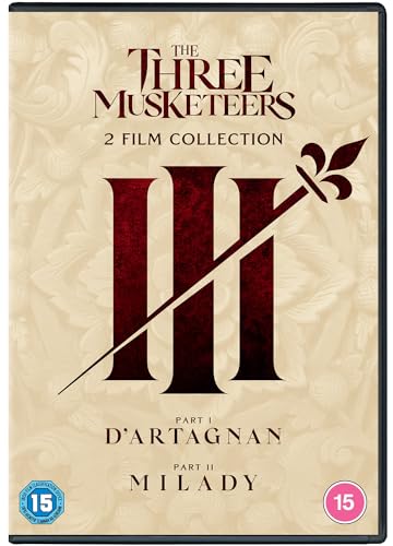 DVD cover for "The Three Musketeers" with swords and fleur-de-lis.
