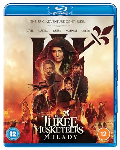Blu-ray cover for "The Three Musketeers: Milady" featuring cast portraits.