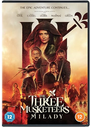 DVD cover for "The Three Musketeers: Milady" featuring characters and swords.