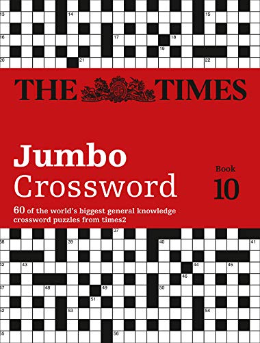 Red cover of "The Times Jumbo Crossword Book 10" with puzzle grid.