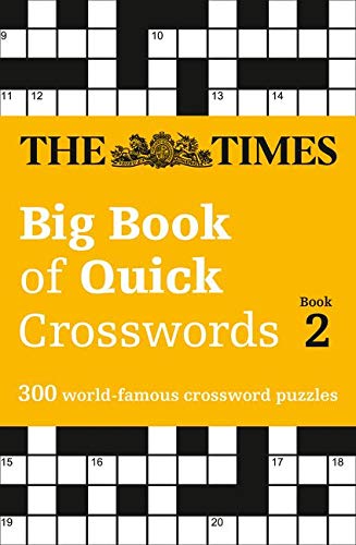 Book cover with crossword grid and "The Times Big Book of Quick Crosswords.