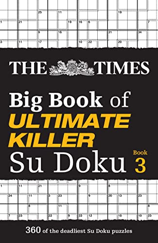 Black book cover with colorful "Killer Su Doku" title and sample puzzle grid.