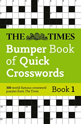 Green book cover with “The Times” logo and partial crossword grid.