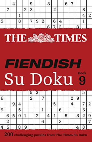 Red book cover with “The Times Fiendish Su Doku Book 9” and puzzle grids.