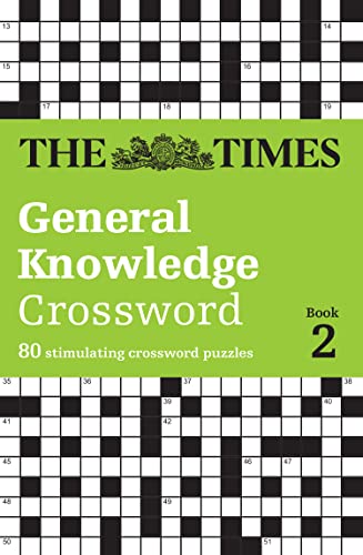 Book cover with crossword grid, green background, and "The Times" logo.